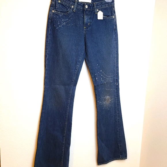 Jean Cropped Paper Denim & Cloth – Femme Taille 2 – Coupe Basse – Ourlet 26"